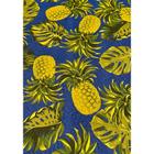 Tecido Jacquard Estampado Abacaxi Fundo Azul Tropical - 1,40m de Largura