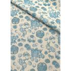 Tecido Jacquard Estampado Coelho da Páscoa Azul - 1,40m de Largura