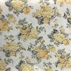 Tecido Jacquard Estampado Floral Amarelo - 1.40m de Largura