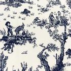 Tecido Jacquard Estampado Toile de Jouy Azul Marinho - 2,80m de Largura