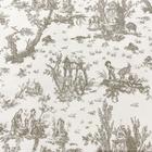 Tecido Jacquard Estampado Toile de Jouy Bege - 2,80m de Largura