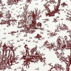 Tecido Jacquard Estampado Toile de Jouy Marsala - 2,80m de Largura