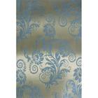 Tecido Jacquard Tradicional Arabesco Azul e Dourado - 2,80m de Largura