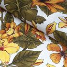 Tecido para Decoração Jacquard Estampado Floral Amarelo - Menedecor