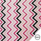 Tecido Tricoline Estampado Chevron Pink e Salmão 50x150cm