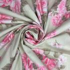 Tecido Tricoline Estampado Floral Rosa Creme 100% Algodão 1mt x 1,5mt