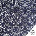 Tecido Tricoline Estampado Mandala Bandana Azul Marinho 50x150cm - Teksana