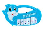 Tecladinho Dos Golfinhos Piano Musical Infantil Azul- Wellkids WB5690