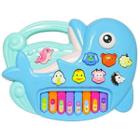 Tecladinho Musical Infantil Divertido Golfinho Azul Dm Toys