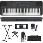 Teclado Arranjador Yamaha PSR-E360 61 teclas Preto + Suporte + Capa + Pedal + Banco