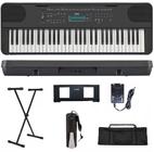 Teclado Arranjador Yamaha PSR-E360 61 teclas Preto + Suporte + Capa + Pedal