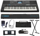 Teclado Arranjador Yamaha PSR-E473 + Capa + Suporte X + Pedal Sustain + Fone Branco