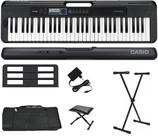 Teclado Casio Casiotone CT-S300 61 Teclas Preto + Suporte + Capa + Banco