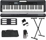 Teclado Casio Casiotone CT-S300 61 Teclas Preto + Suporte X + Capa + Pedal