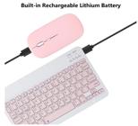Teclado e mouse Bluetooth recarregável, ultrafino, portátil, compacto, s fio, para tablet, celular,