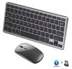 Teclado e Mouse compacto pequeno sem fio bluetooth recarregável silencioso tablet celular notebook
