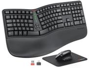 Teclado e mouse MEETION ergonômico sem fio recarregável