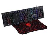 Teclado e mouse + mouse pad gamer iv led 0542 bright