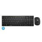 Teclado E Mouse Sem Fio 2.4 Ghz Multimidia Preto Usb Slim Tc202