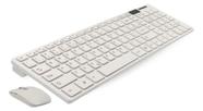 Teclado E Mouse Sem Fio Usb Wireless Ultra Thin Branco