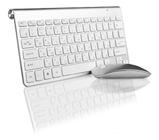 Teclado E Mouse Wireless Sem Fio Ultra Slim Pc - Branco - Kapbom