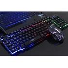 Teclado e Mouser Gamer Rgb Semi Mecânico Multimídia