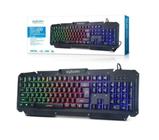 Teclado Gamer Exbom Semimecânico Usb Iluminação Led Bk-G200