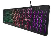 Teclado Gamer Full Size 107 Teclas Redondas Tipo Chocolate Gravadas a Laser Silencioso USB Retroiluminado Led RGB