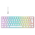 Teclado gamer mecanico hyrax thunder hck61, abnt2, branco, switch vermelho - hck61w-red-rgb