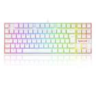 Teclado Gamer Mecânico Kumara K552W Redragon Lunar White RGB Switch Brown ABNT2 Anti-Ghosting