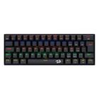 Teclado Gamer Mecânico Lakshmi Rainbow, Preto - K606R (PT-BROWN) - Redragon