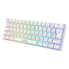 Teclado gamer mecânico neologic precision pro polar 60% rgb hot swap 61 teclas switch blue branco cabo tipo c - proplr-blue