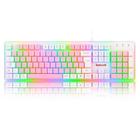 Teclado Gamer Membrana Redragon RGB Dyaus 2 Rosa Com Branco