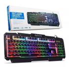 Teclado Gamer Metal Qwerty Abnt Luz Iluminação Led Rgb Exbom BK-G200