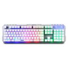 Teclado Gamer Multilaser, LED Rainbow, Base Metálica, ABNT2, Branco - TC259