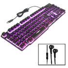 Teclado Gamer Preto Com Luz Led Azul Roxa Verm Thunder Tc05 Com Fone