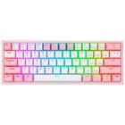 Teclado Gamer Redragon K616-RGB Fizz Pro (Ingles Sem Fio) Branco/Rosa