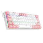 Teclado gamer redragon lakshmi rainbow branco e rosa com switch azul