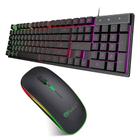 Teclado Gamer Semi Mecanico Led RGB Ptbr + Mouse Led Sem Fio