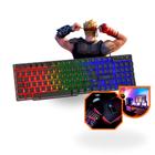 Teclado Gamer Semi Mecanico Retroiluminado LED RGB Com Fio Gamer Semi Mecânico USB Português/BR Pc Compatível com VIDEOGAME - Evolut