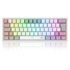 Teclado Mecânico Gamer Compacto Redragon Fizz Branco E Cinza