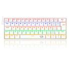 Teclado Mecânico Gamer Compacto Redragon Lakshmi Lunar White Iluminação Rainbow Switch Azul ABNT2 K606W-R (PT-BLUE), Branco