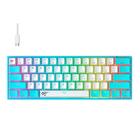 Teclado Mecânico Gamer Havit KB877L, RGB, USB, Branco e Azul