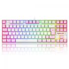 Teclado mecanico gamer kumara rgb switch brown redragon k552wp-rgb branco e rosa