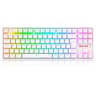 Teclado Mecânico Gamer Sem Fio Redragon Kumara Pro, RGB, Bluetooth, Switch Brown, Branco