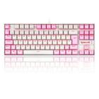 Teclado mecânico redragon kumara, led red, switch brown, abnt2, branco/rosa - k552wp (pt-brown)