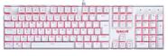 Teclado Mecânico Redragon Mitra Branco Switches Marrom - Iluminação Single RED