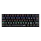 Teclado mecanico usb gamer lakshmi rainbow switch blue redragon k606r preto