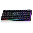 Teclado para jogos CACKBIRD, 61 teclas, interruptores azuis, retroiluminado por LED