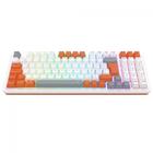 Teclado Redragon Gloria Mecânico RGB Branco e Laranja, ABNT2, Switch Dust-Proof Red